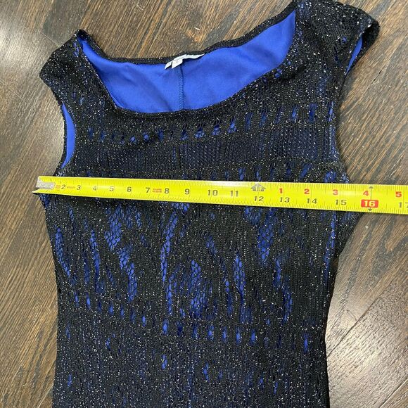 Vintage Rampage Dress Women’s Large Black Blue Mesh Maxi Y2K Whimsigoth USA - Picture 8 of 10